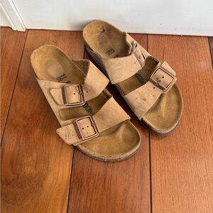 Birkenstocks Size 37 6-6.5 Arizona Suede Leather Slide Birkenstock Sandals